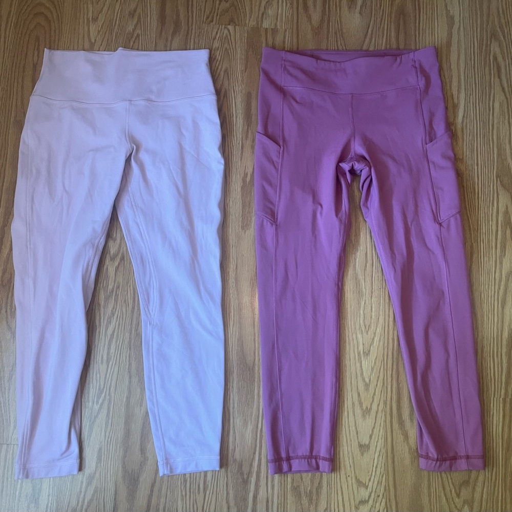 Lululemon Athletica Pink  Leggings Speed up crop and align high rise 10